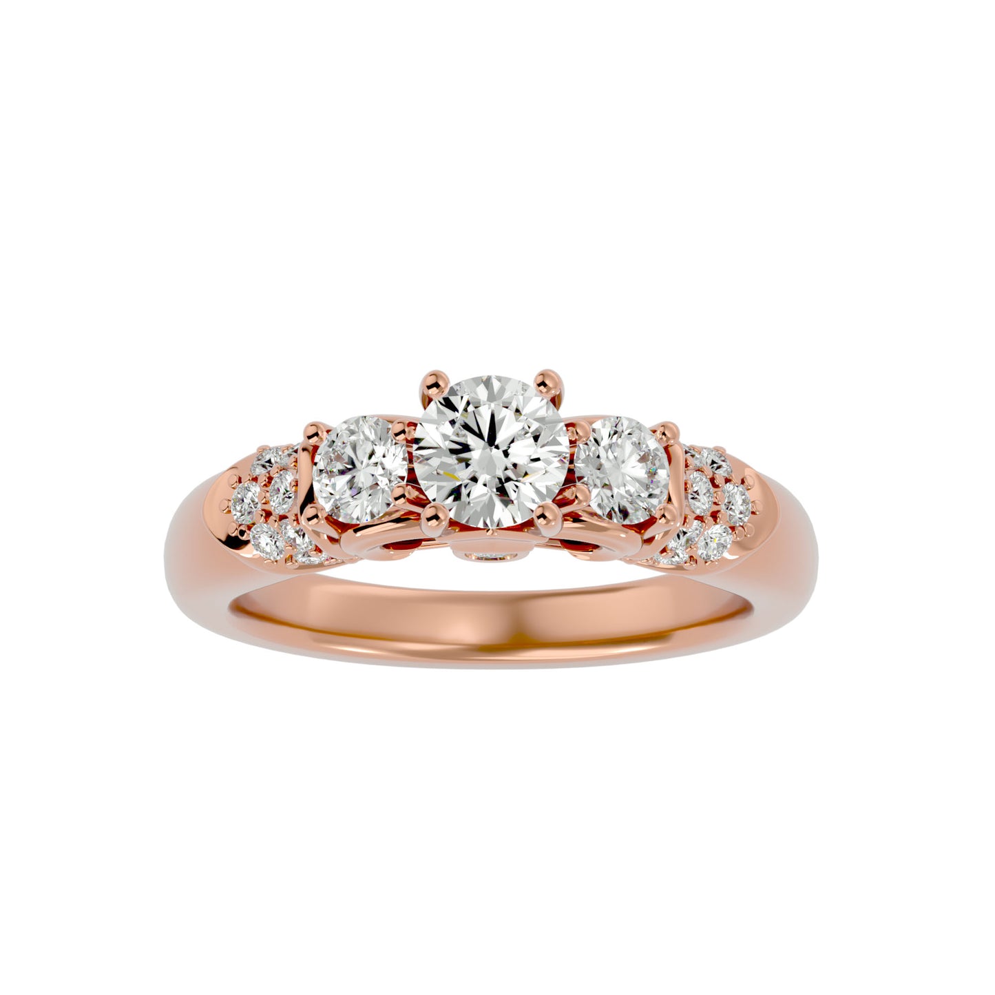 Faye three stone diamond engagement ring