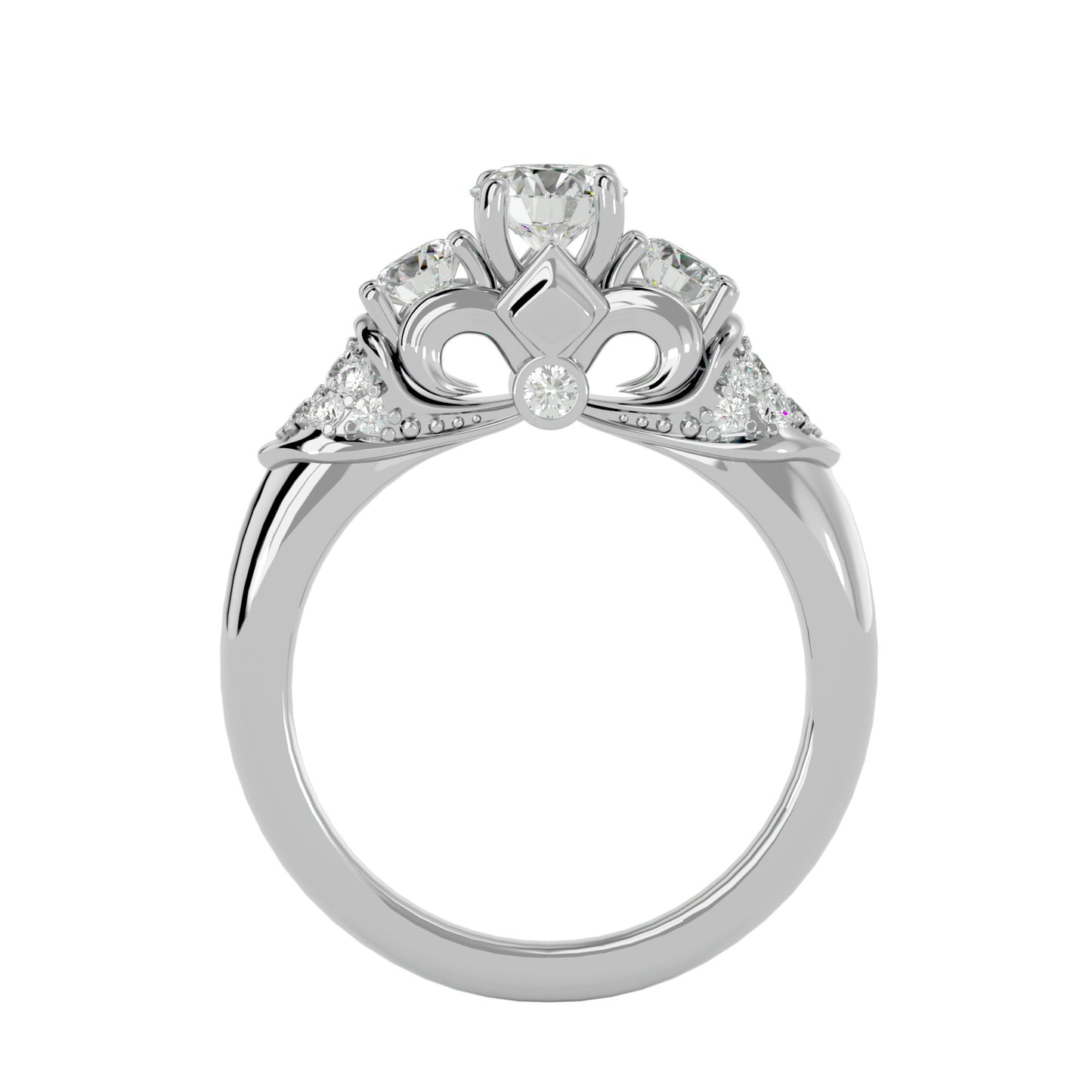 Faye three stone diamond engagement ring