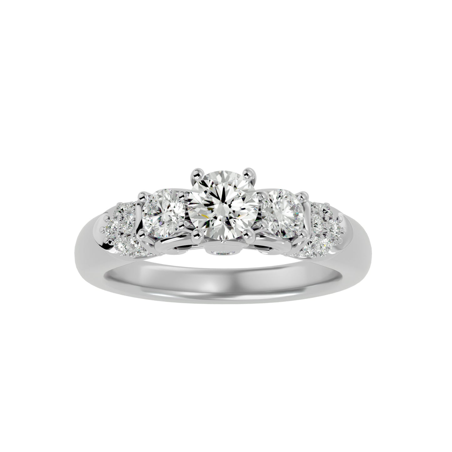 Faye three stone diamond engagement ring
