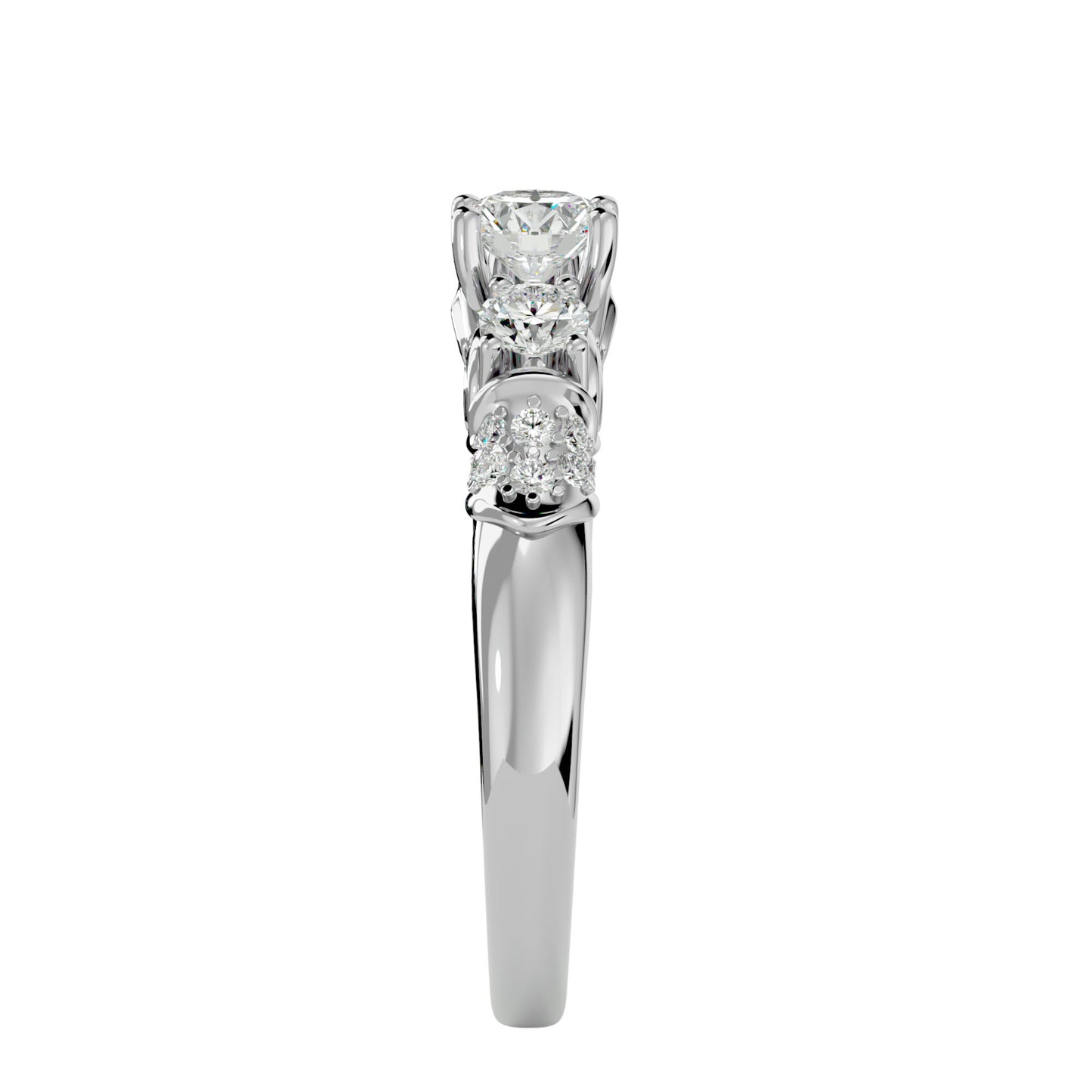 Faye three stone diamond engagement ring