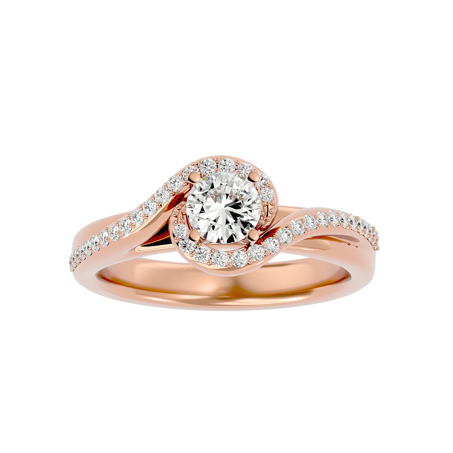 Sienna bypass diamond engagement ring