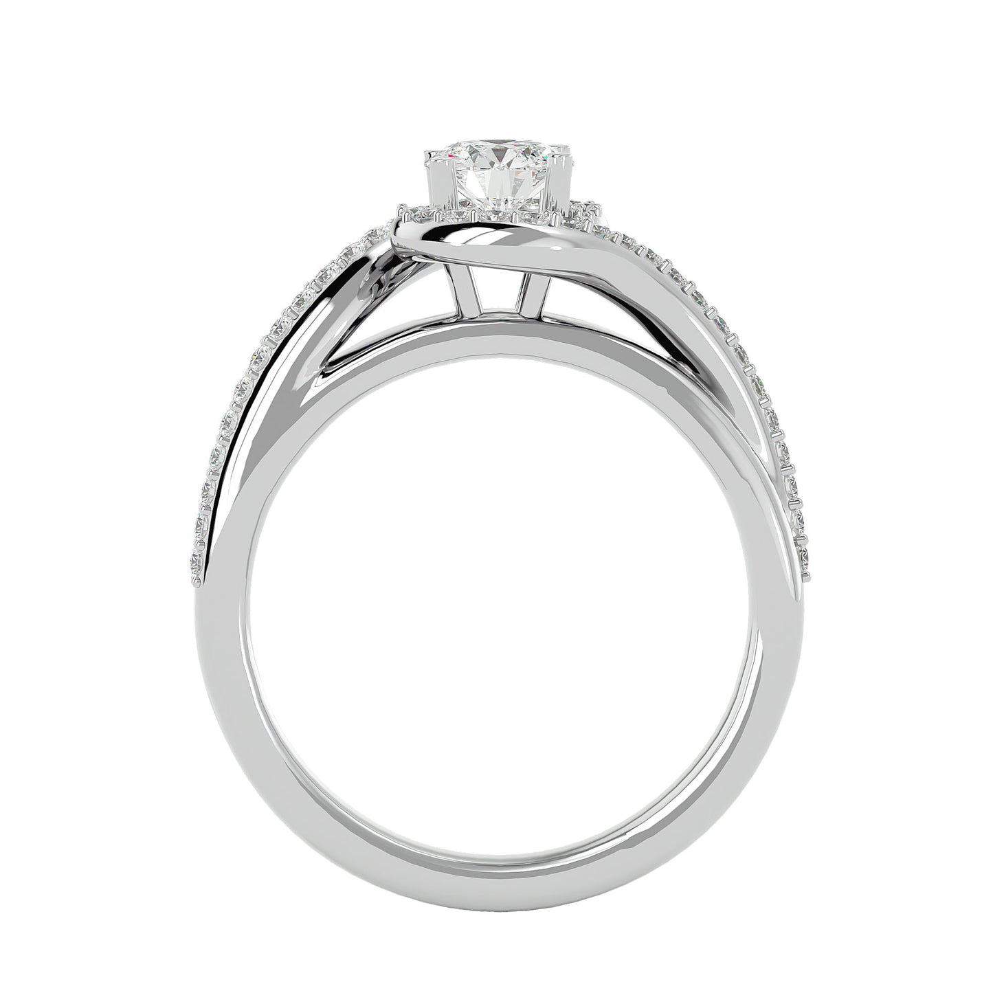 Sienna bypass diamond engagement ring