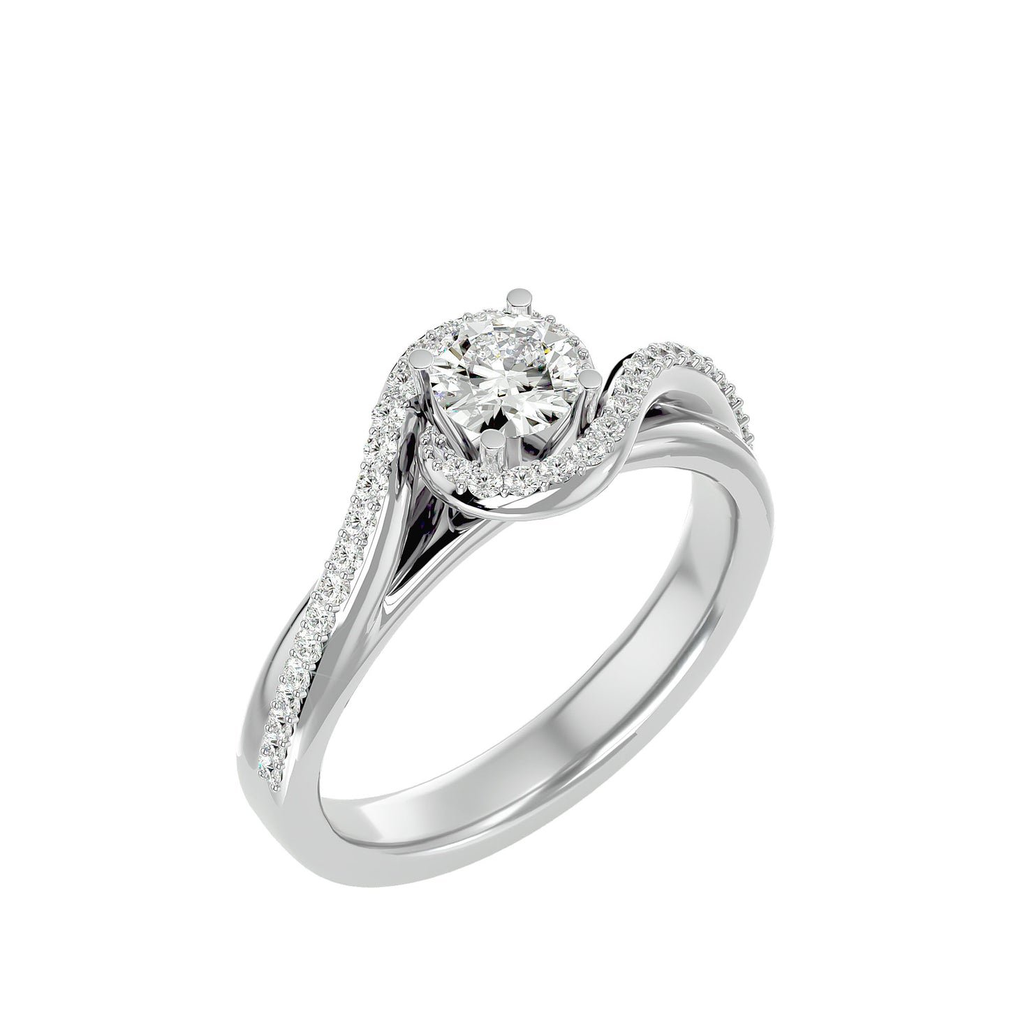 Sienna bypass diamond engagement ring