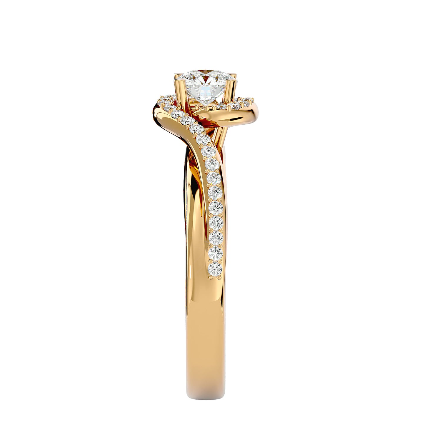 Sienna bypass diamond engagement ring