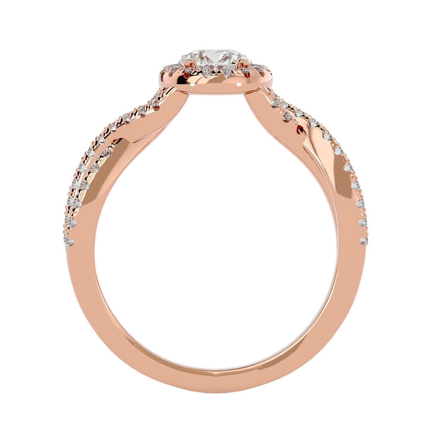 Sky criss cross diamond engagement ring