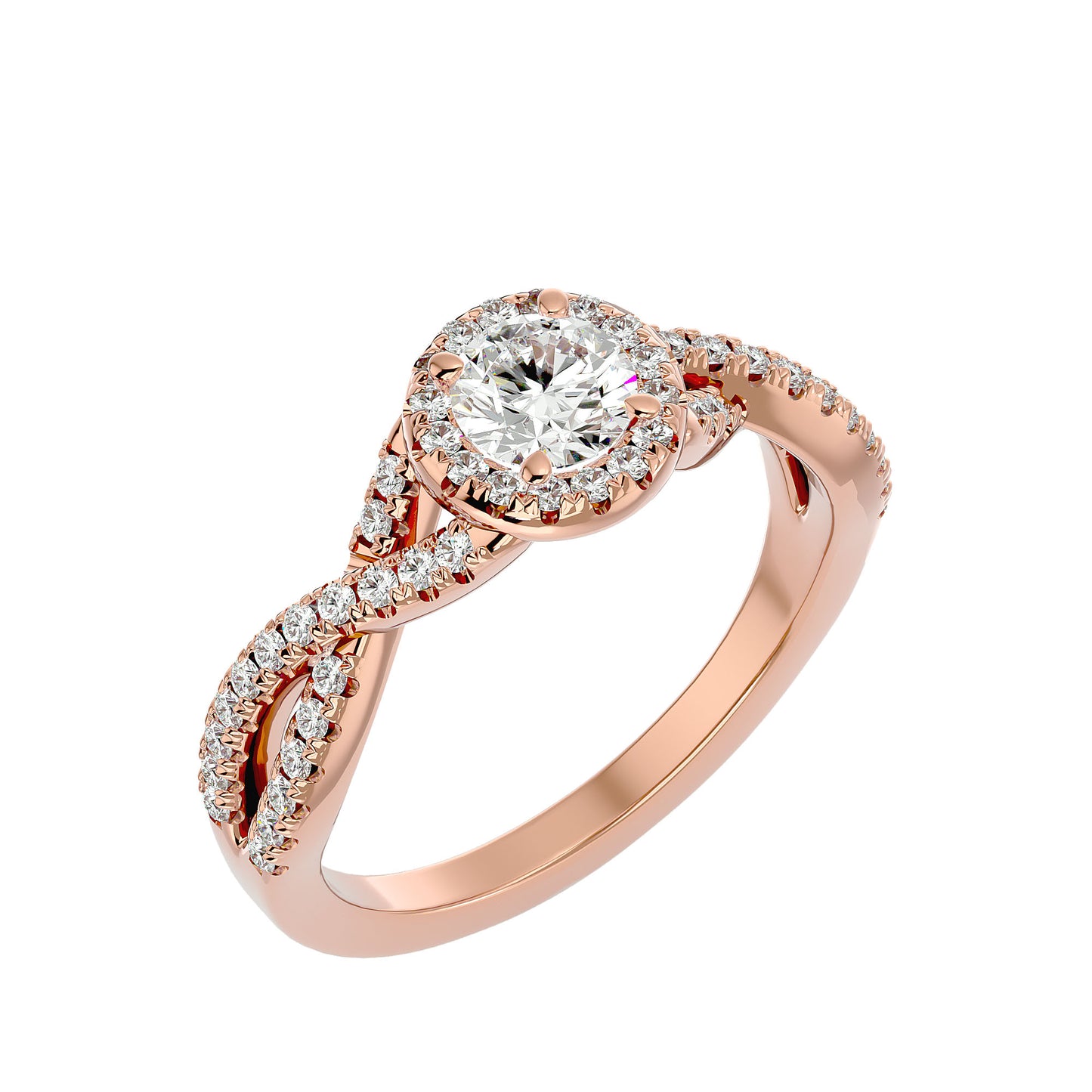 Sky criss cross diamond engagement ring