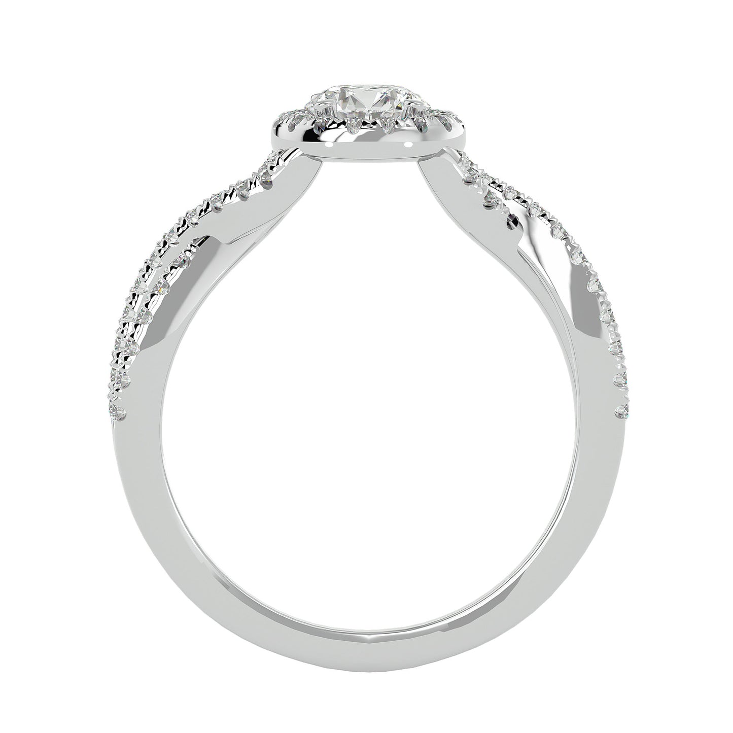 Sky criss cross diamond engagement ring