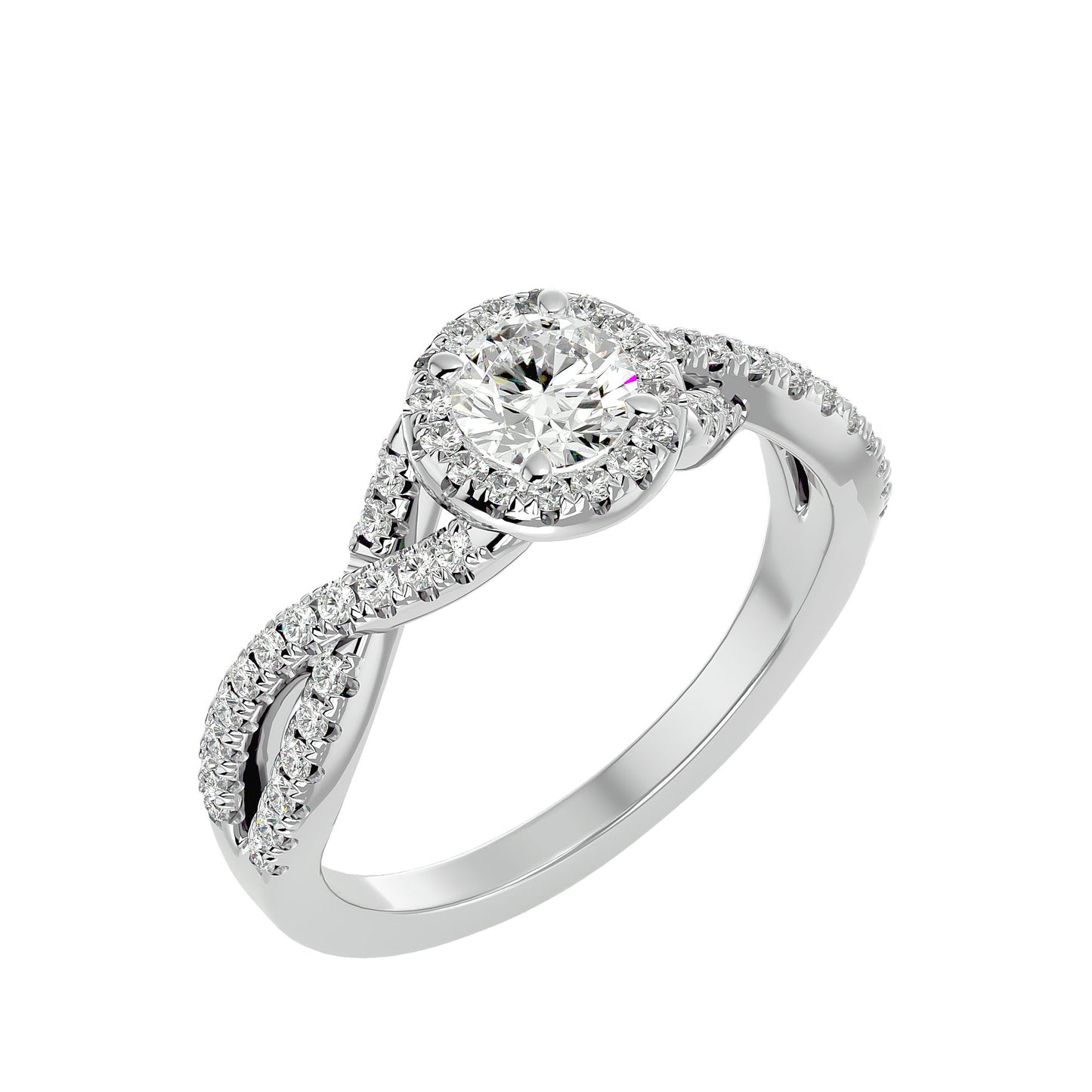 Sky criss cross diamond engagement ring