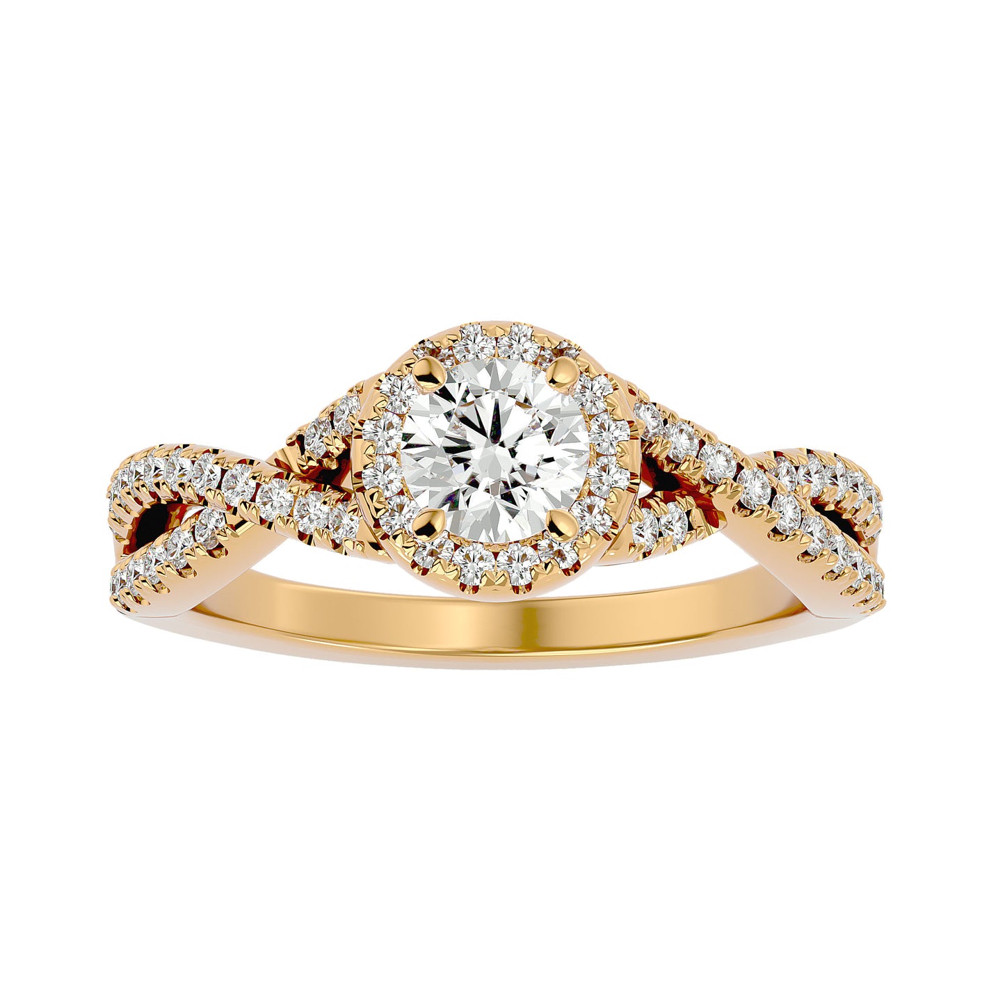 Sky criss cross diamond engagement ring