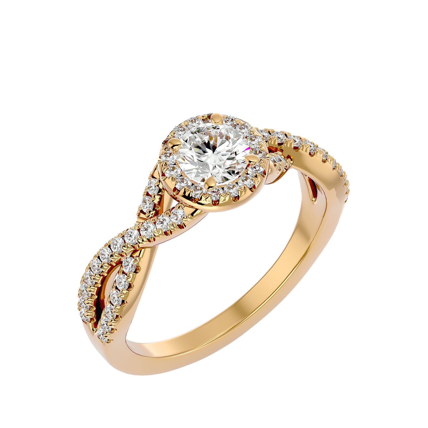 Sky criss cross diamond engagement ring