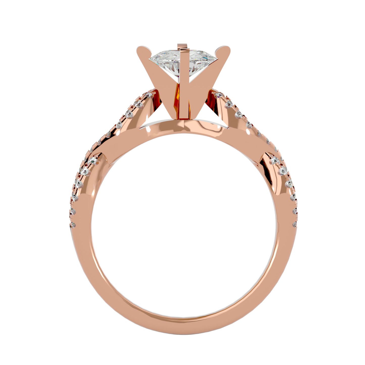 Zarael criss cross diamond engagement ring