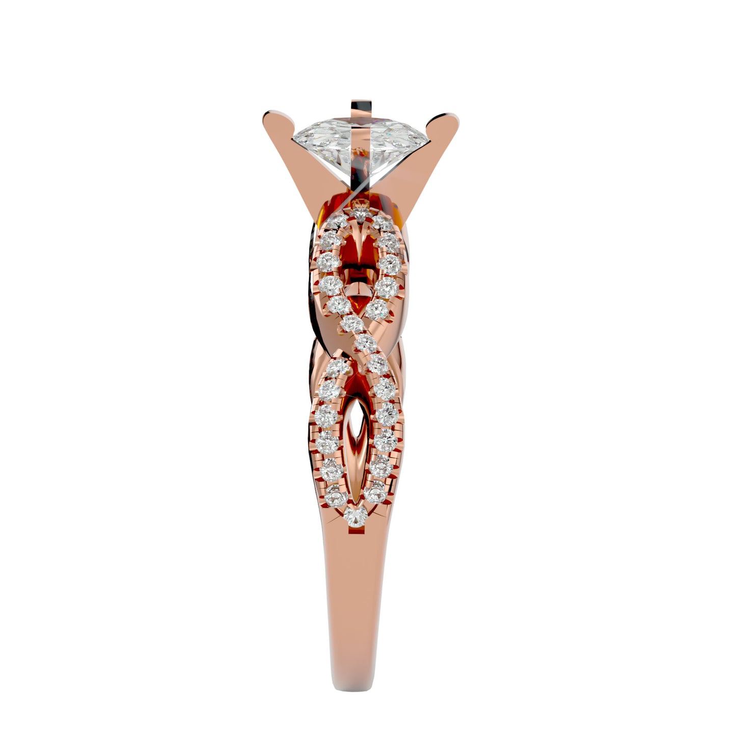 Zarael criss cross diamond engagement ring