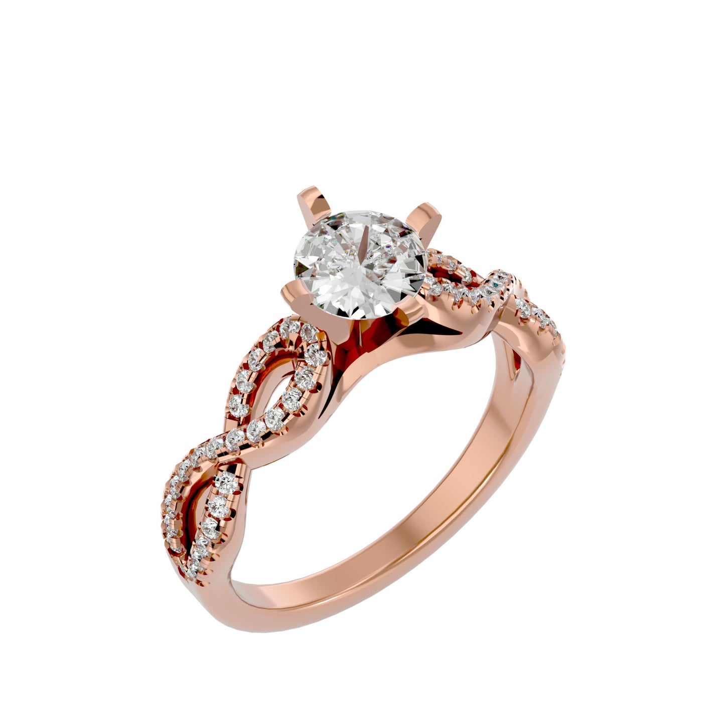 Zarael criss cross diamond engagement ring