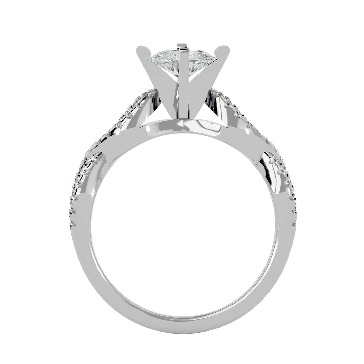 Zarael criss cross diamond engagement ring