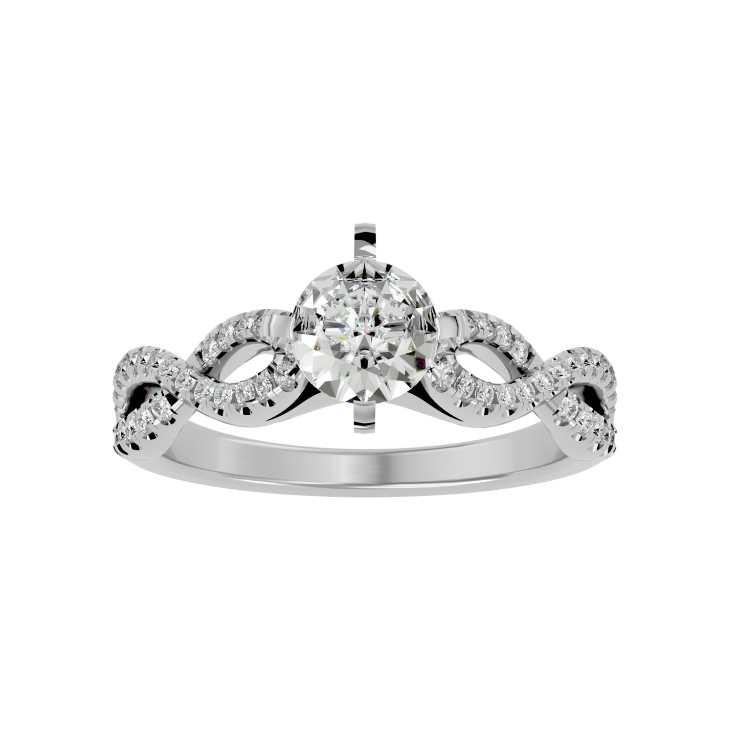 Zarael criss cross diamond engagement ring