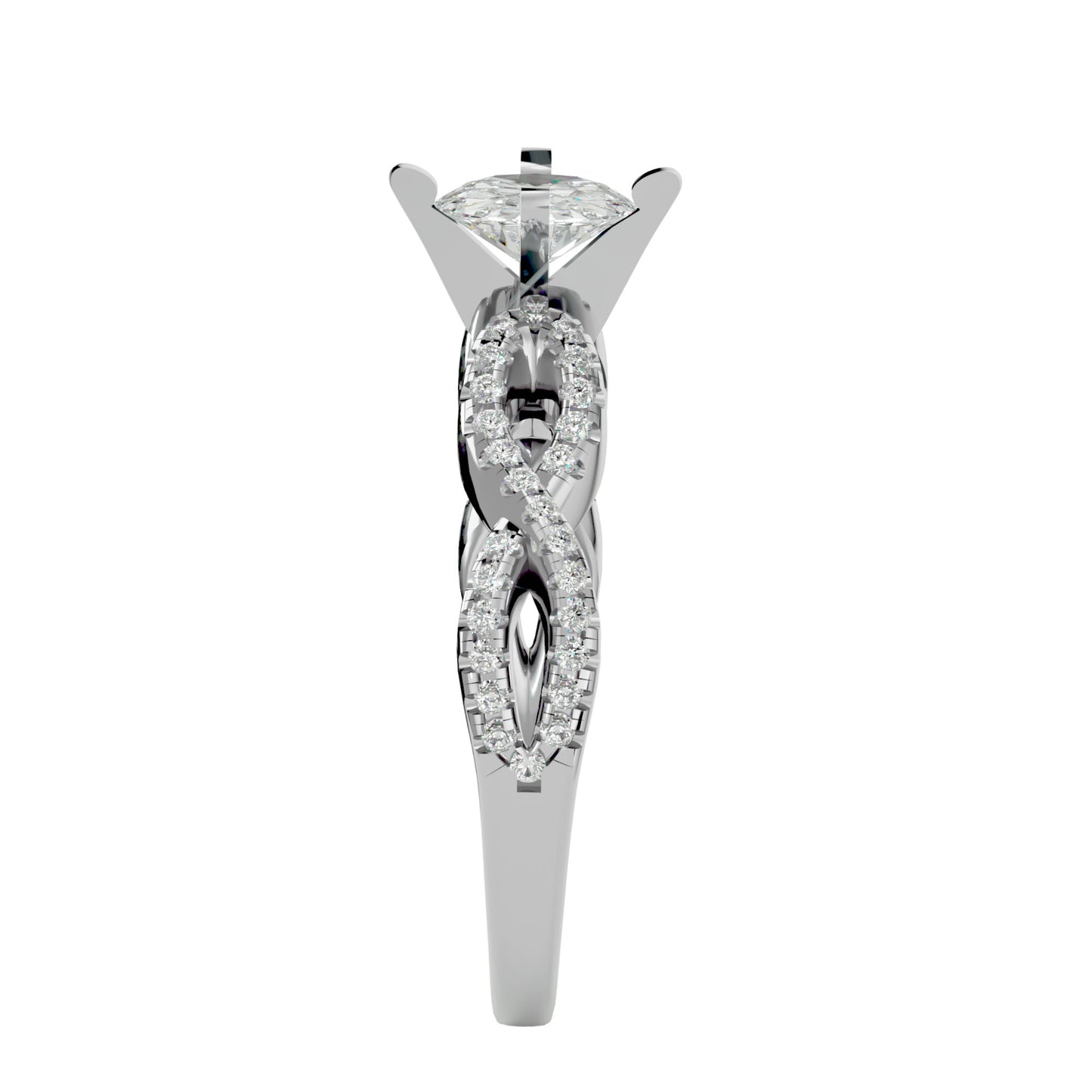 Zarael criss cross diamond engagement ring