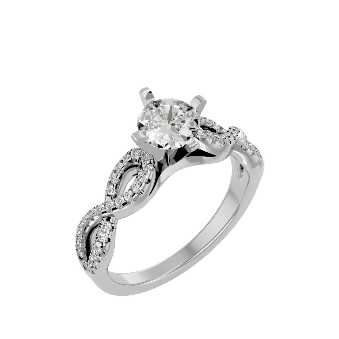 Zarael criss cross diamond engagement ring