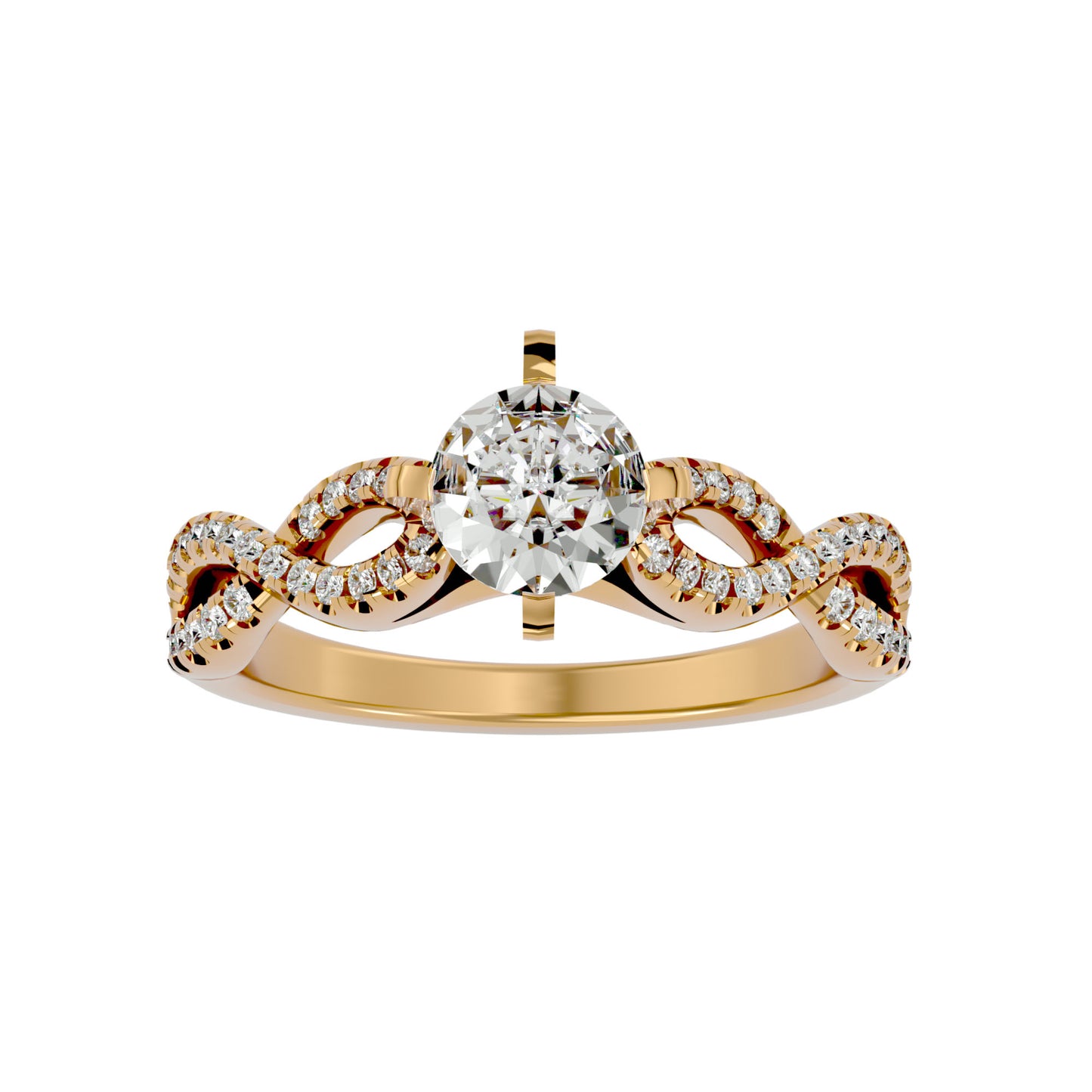 Zarael criss cross diamond engagement ring