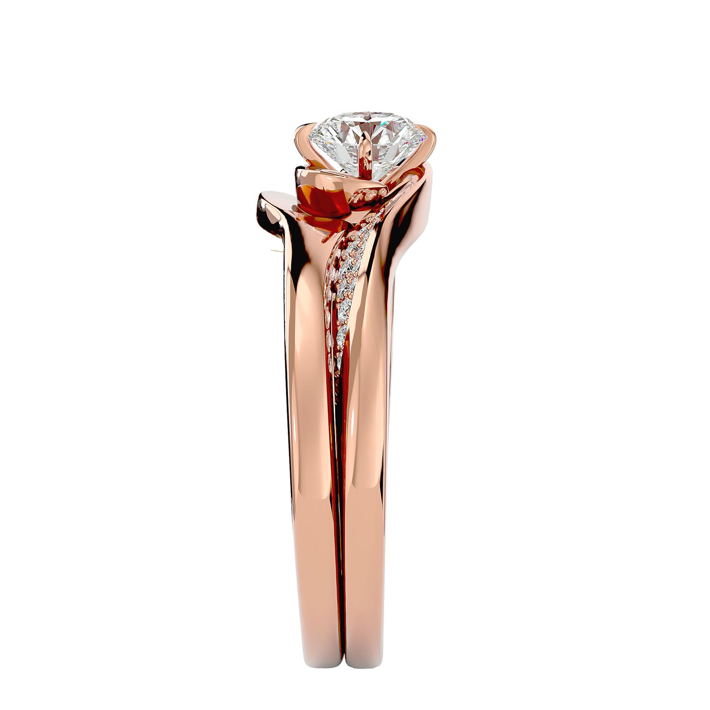 Lucienne diamond engagement ring with matching band