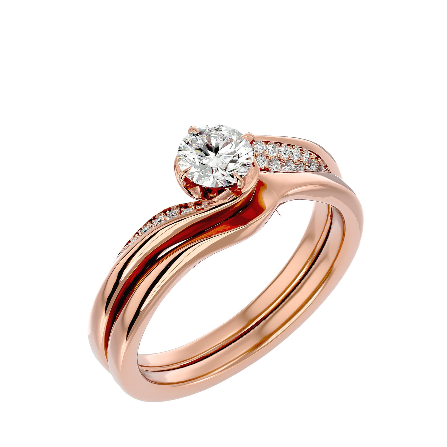 Lucienne diamond engagement ring with matching band