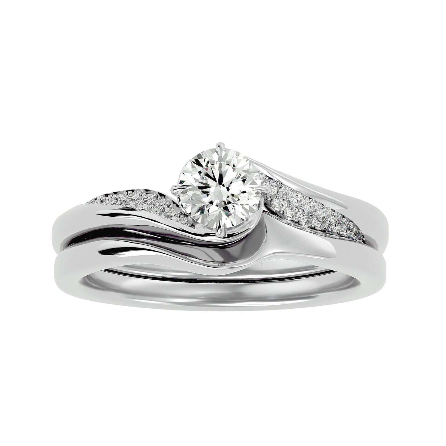 Lucienne diamond engagement ring with matching band