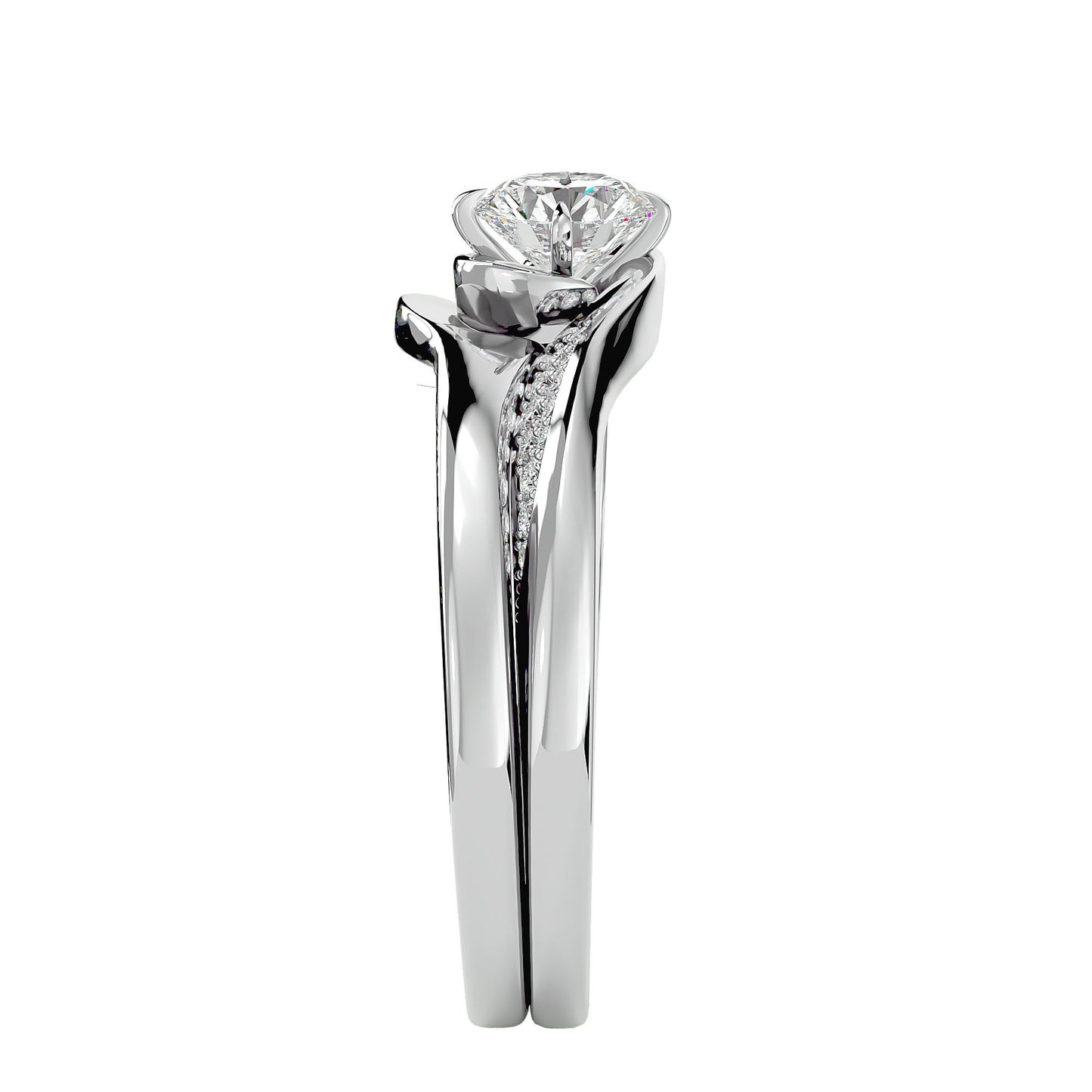 Lucienne diamond engagement ring with matching band