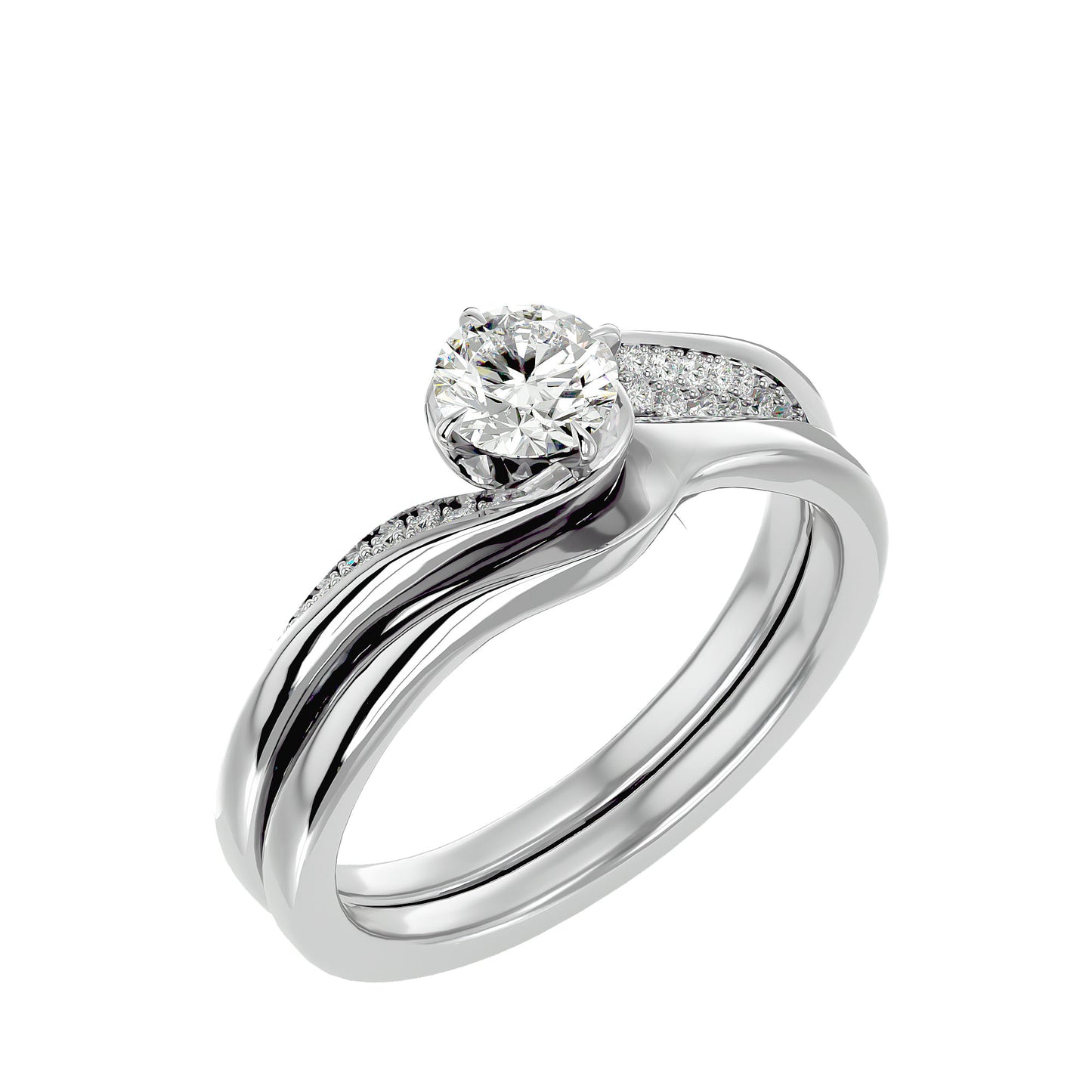 Lucienne diamond engagement ring with matching band