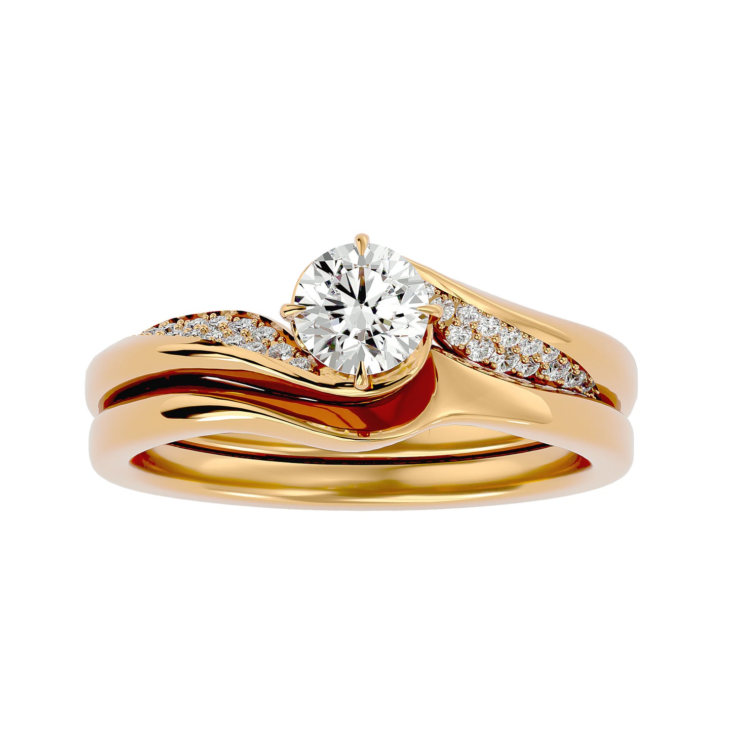 Lucienne diamond engagement ring with matching band