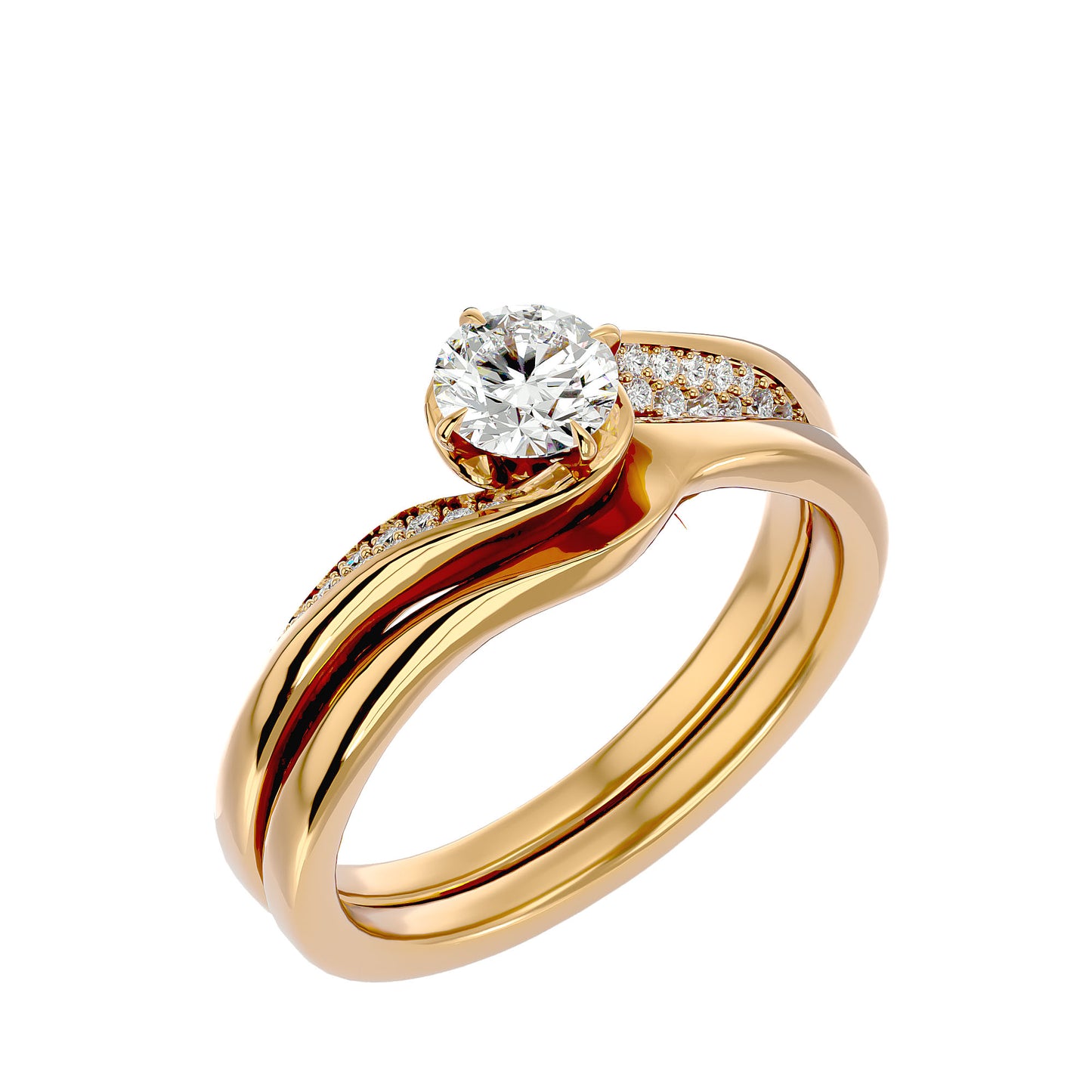 Lucienne diamond engagement ring with matching band