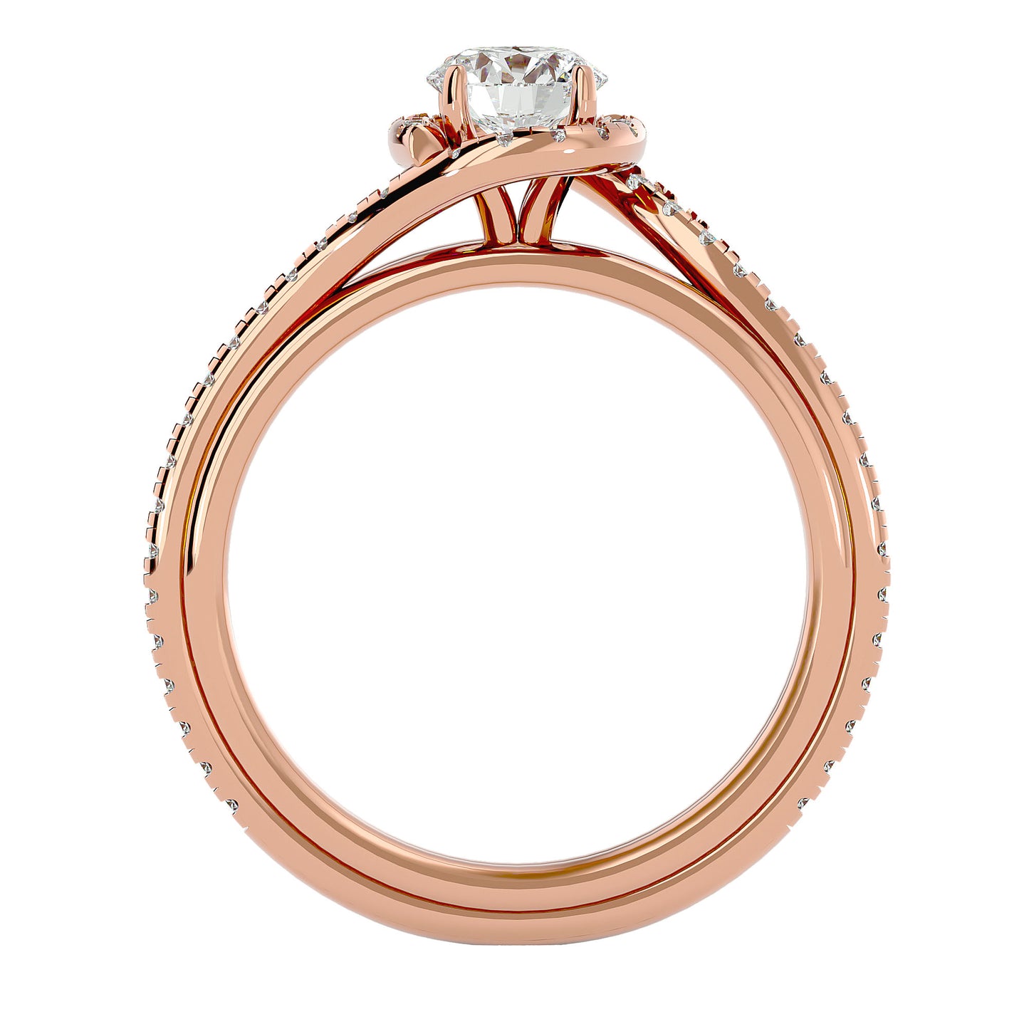 Brigitte spiral bypass diamond engagement ring