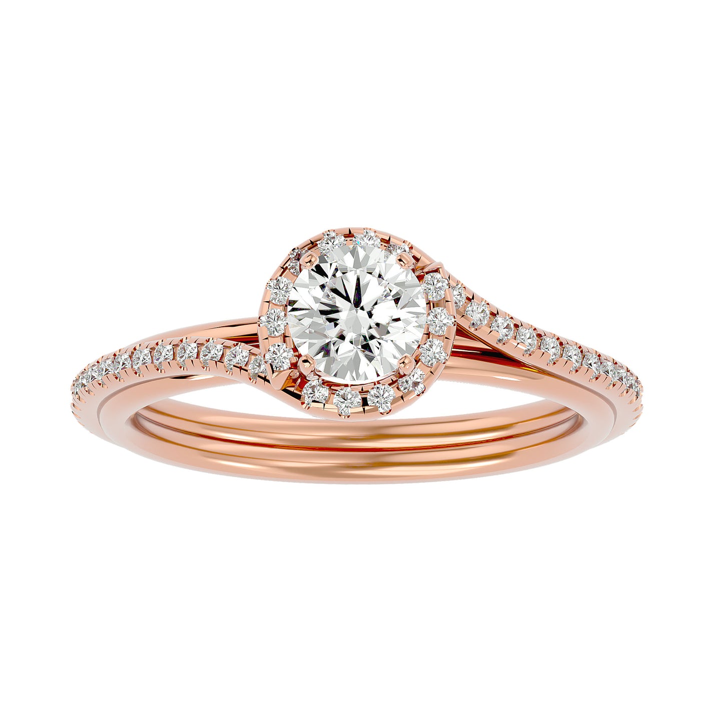 Brigitte spiral bypass diamond engagement ring