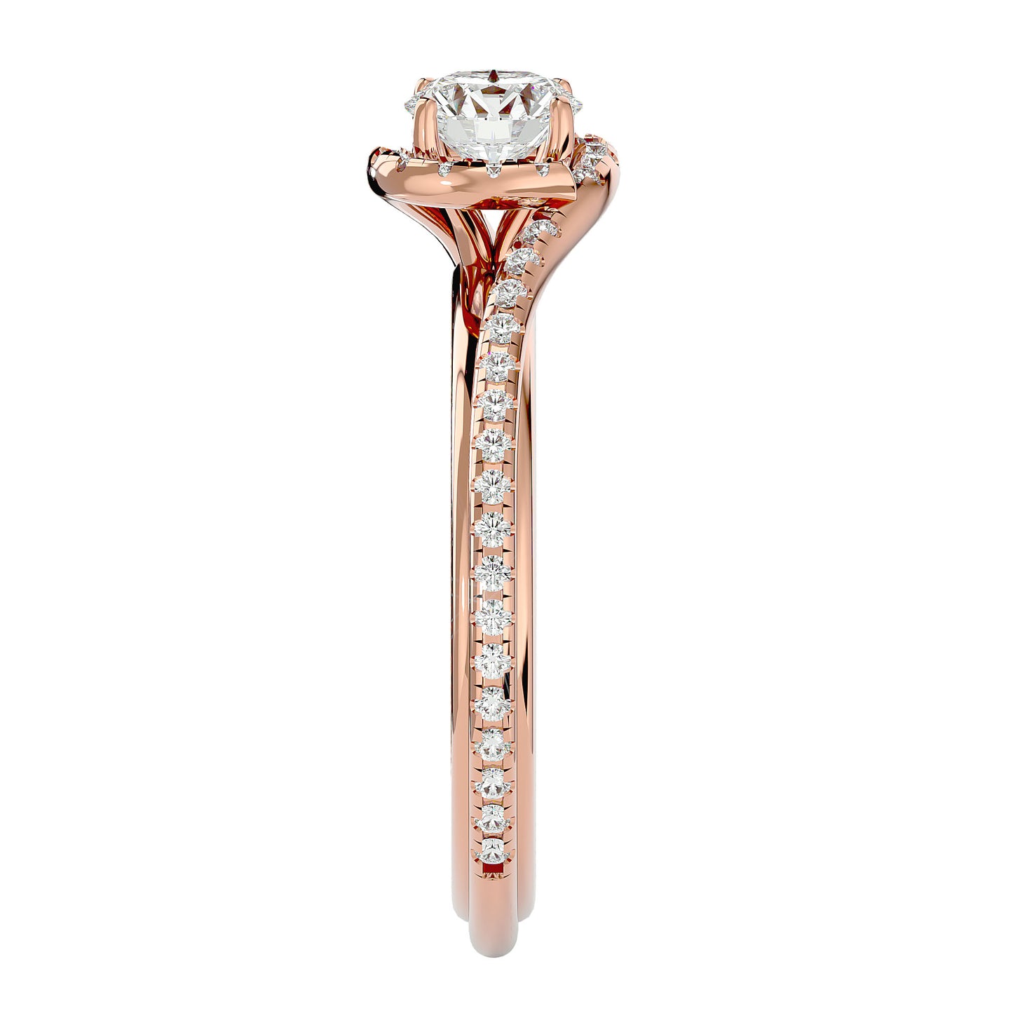 Brigitte spiral bypass diamond engagement ring