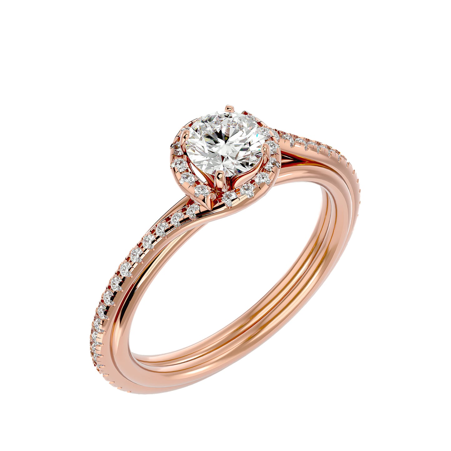 Brigitte spiral bypass diamond engagement ring