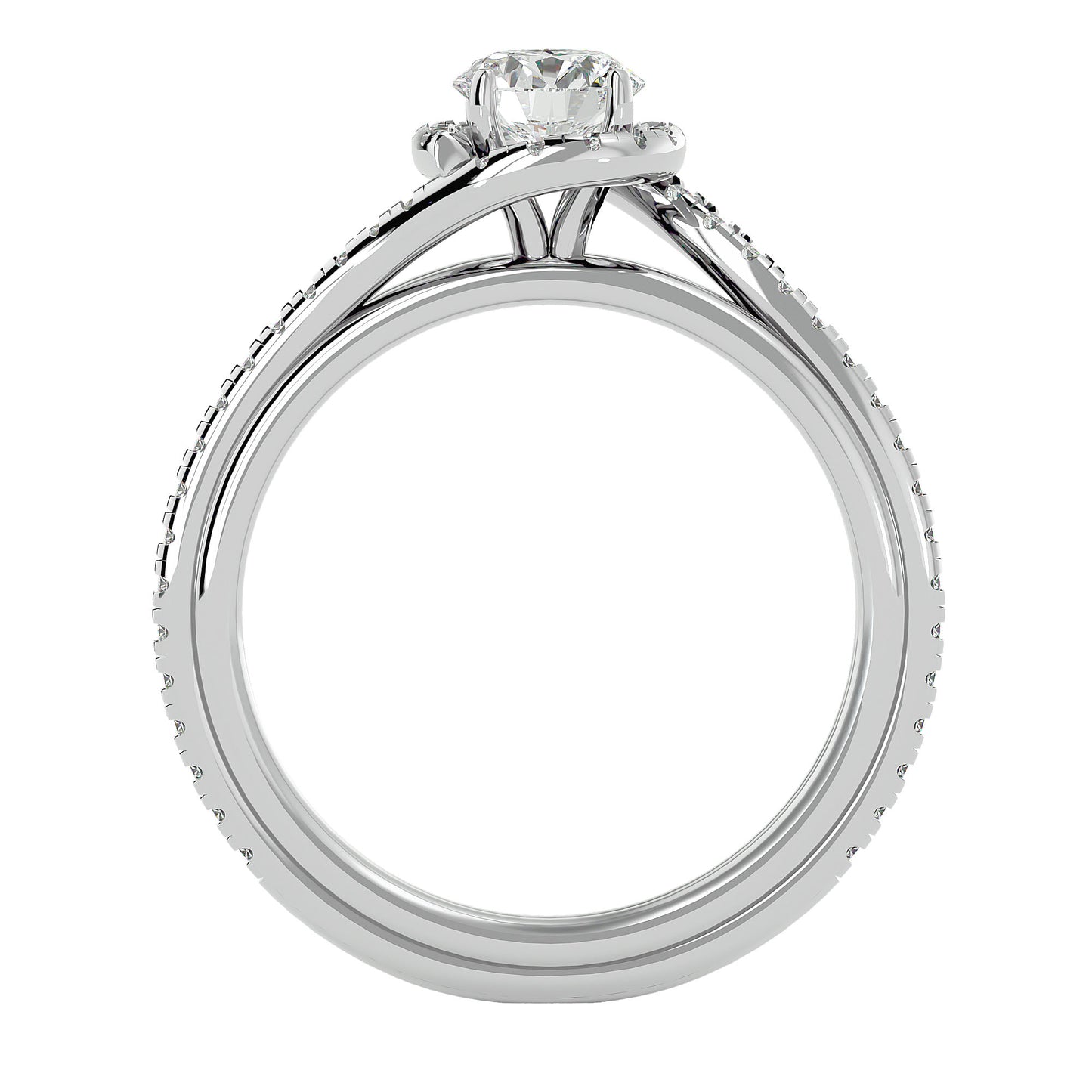 Brigitte spiral bypass diamond engagement ring