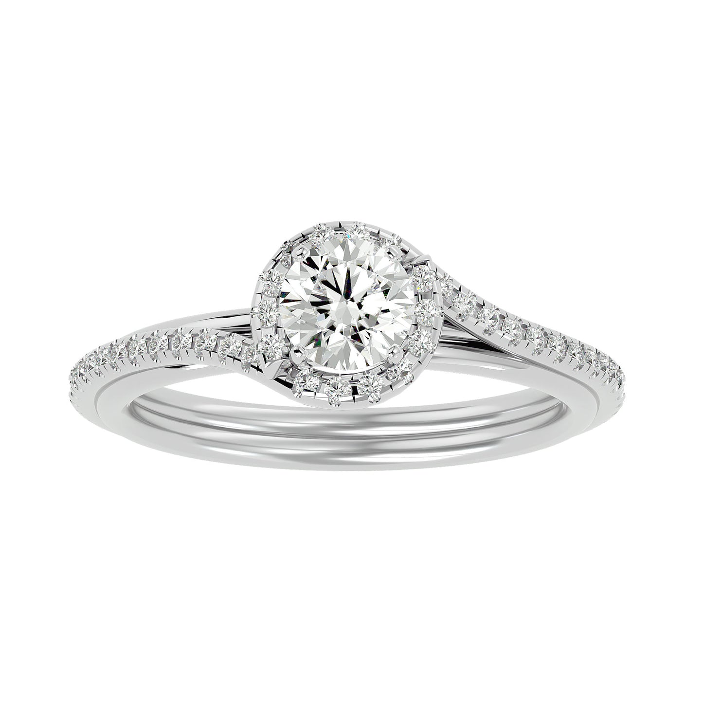 Brigitte spiral bypass diamond engagement ring