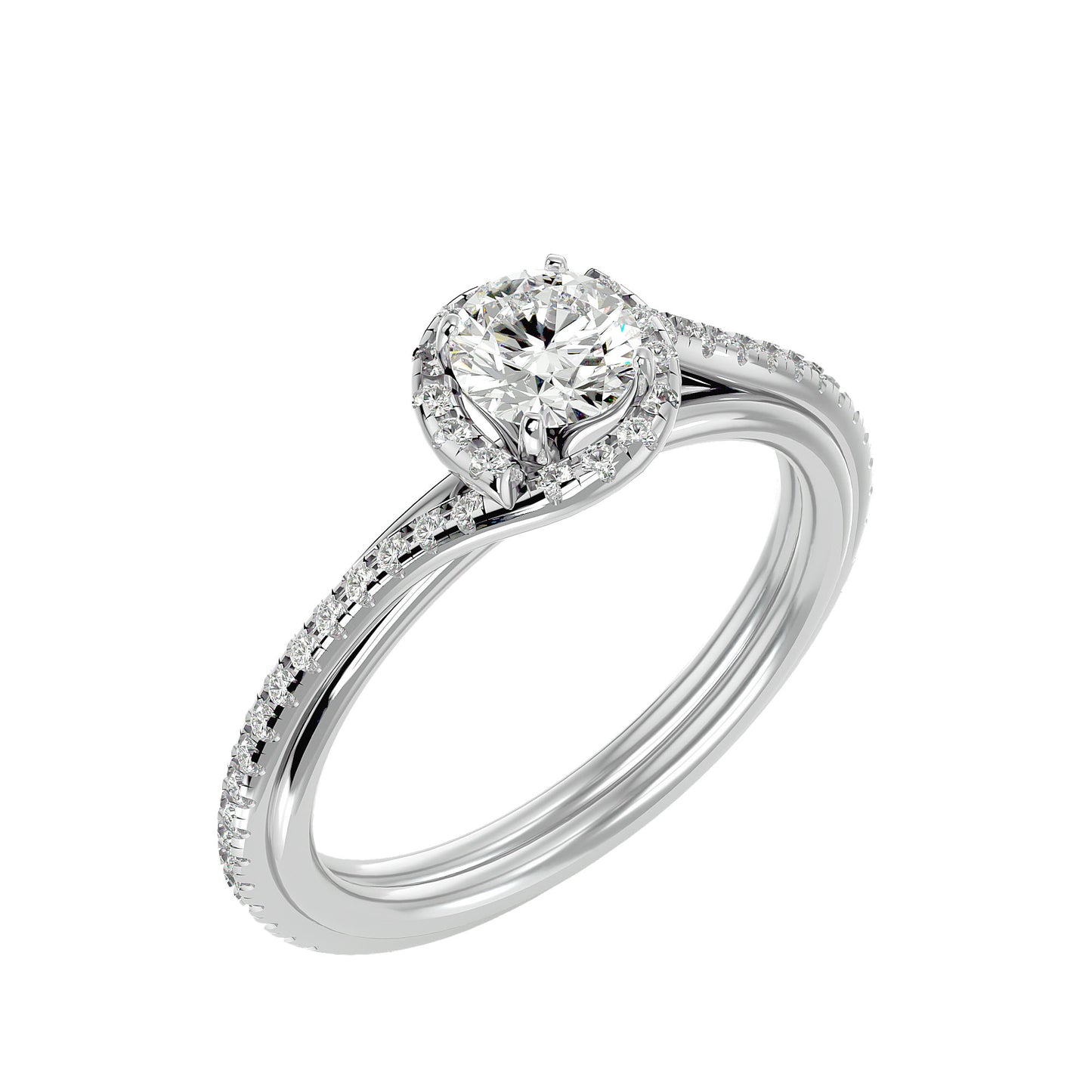 Brigitte spiral bypass diamond engagement ring