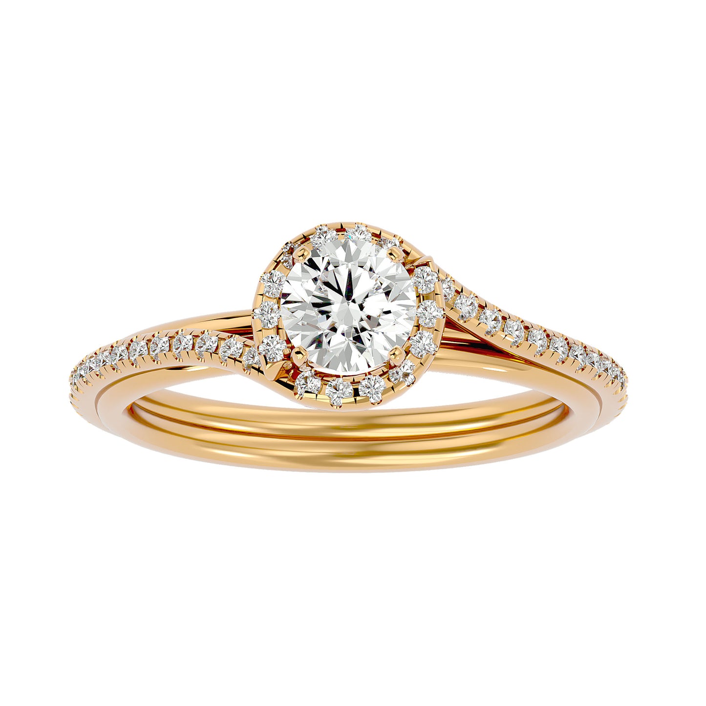 Brigitte spiral bypass diamond engagement ring