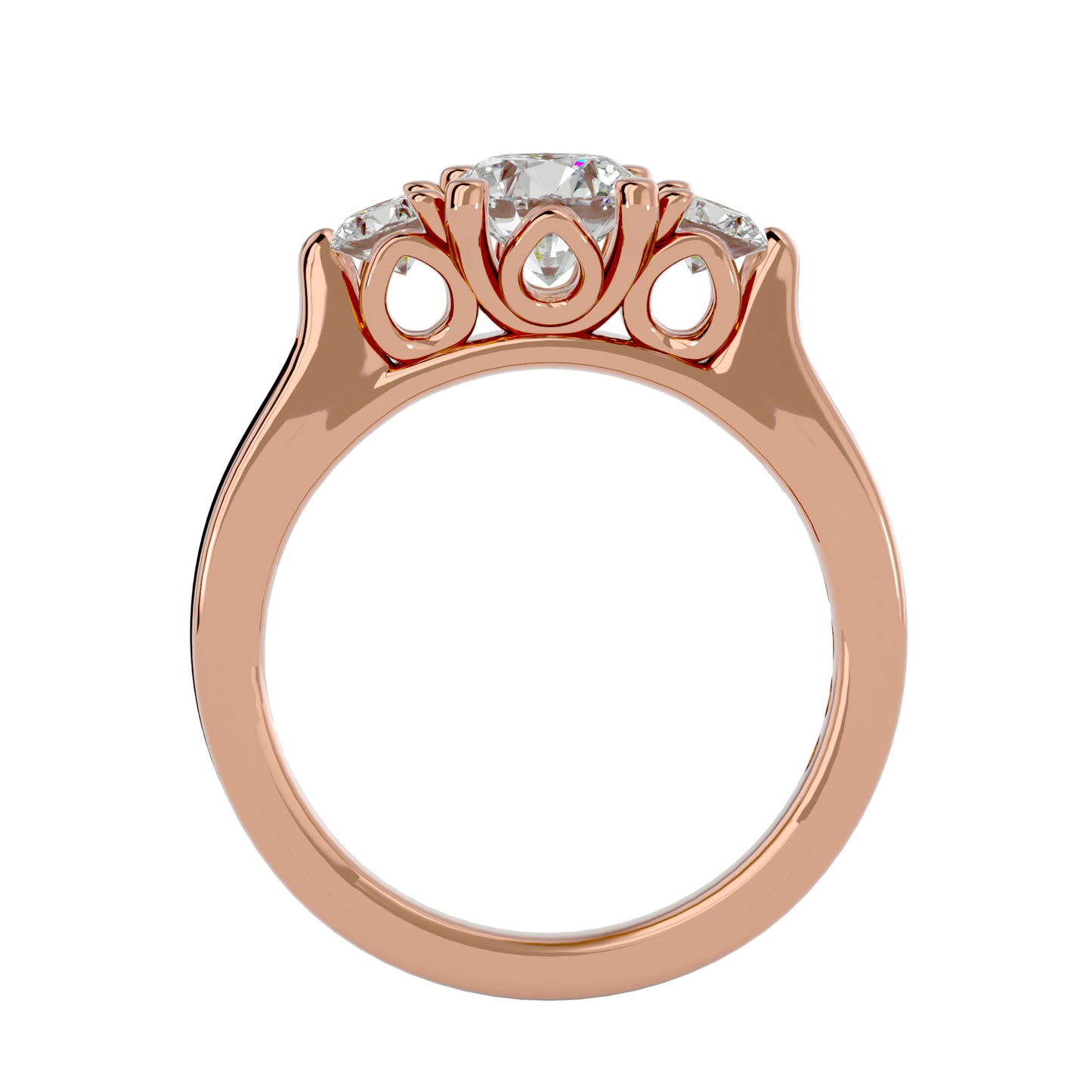 Bambi three stone diamond engagement ring