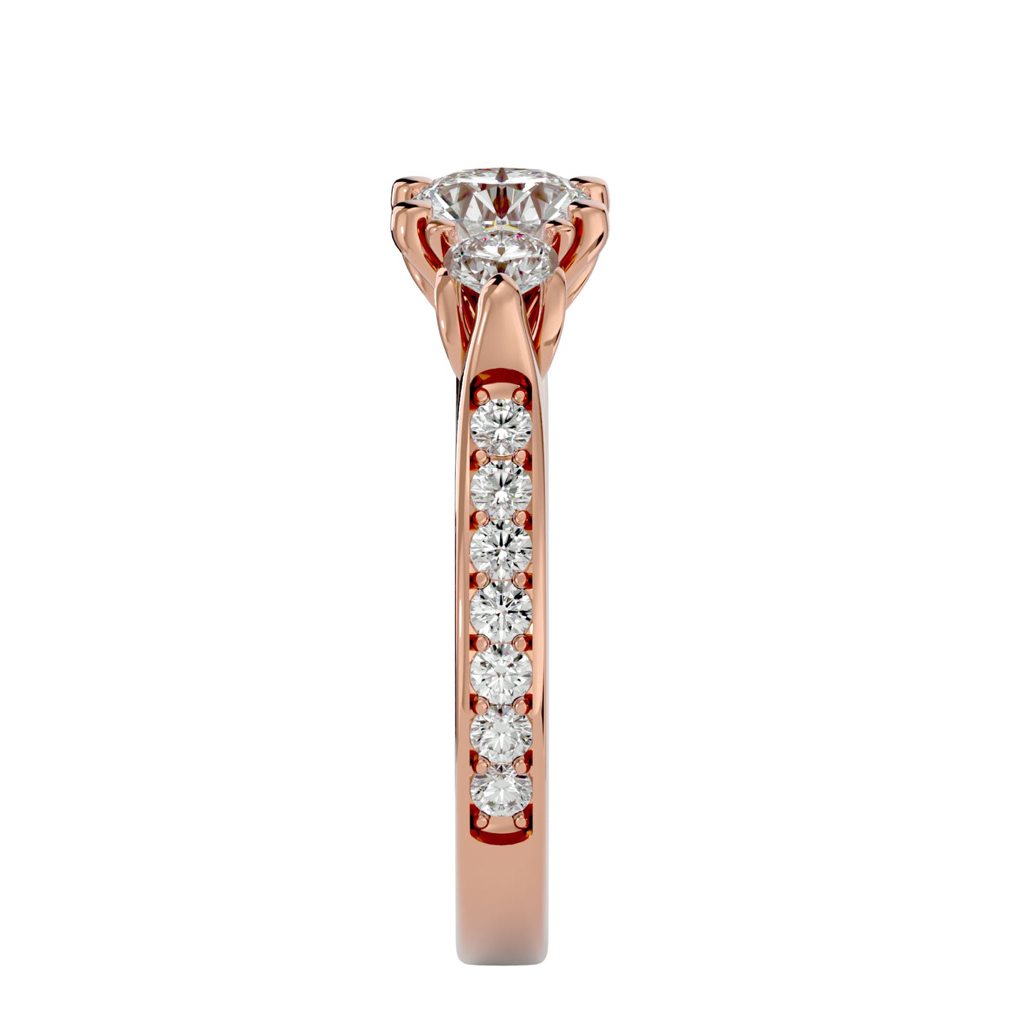 Bambi three stone diamond engagement ring