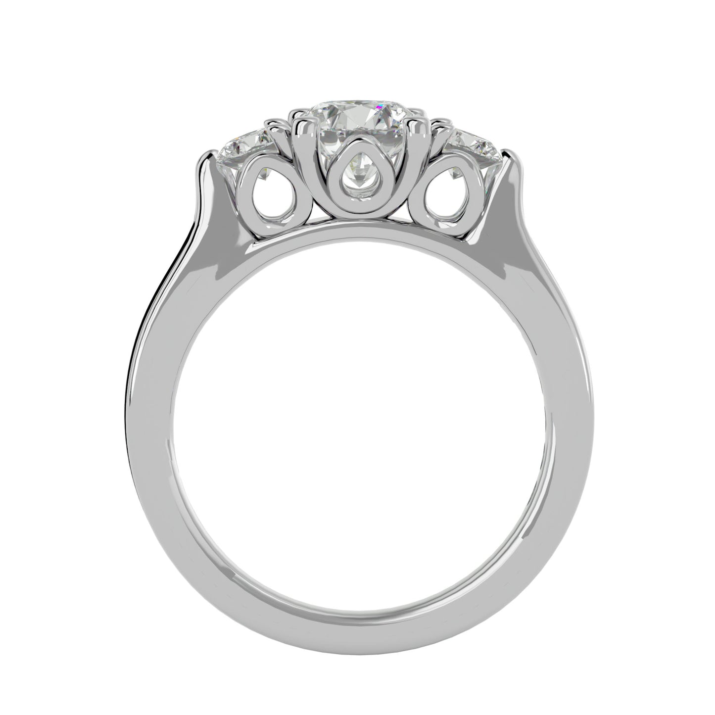 Bambi three stone diamond engagement ring