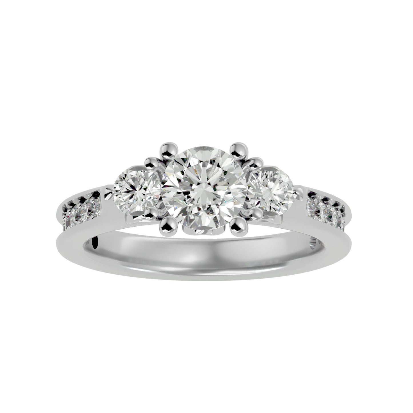 Bambi three stone diamond engagement ring
