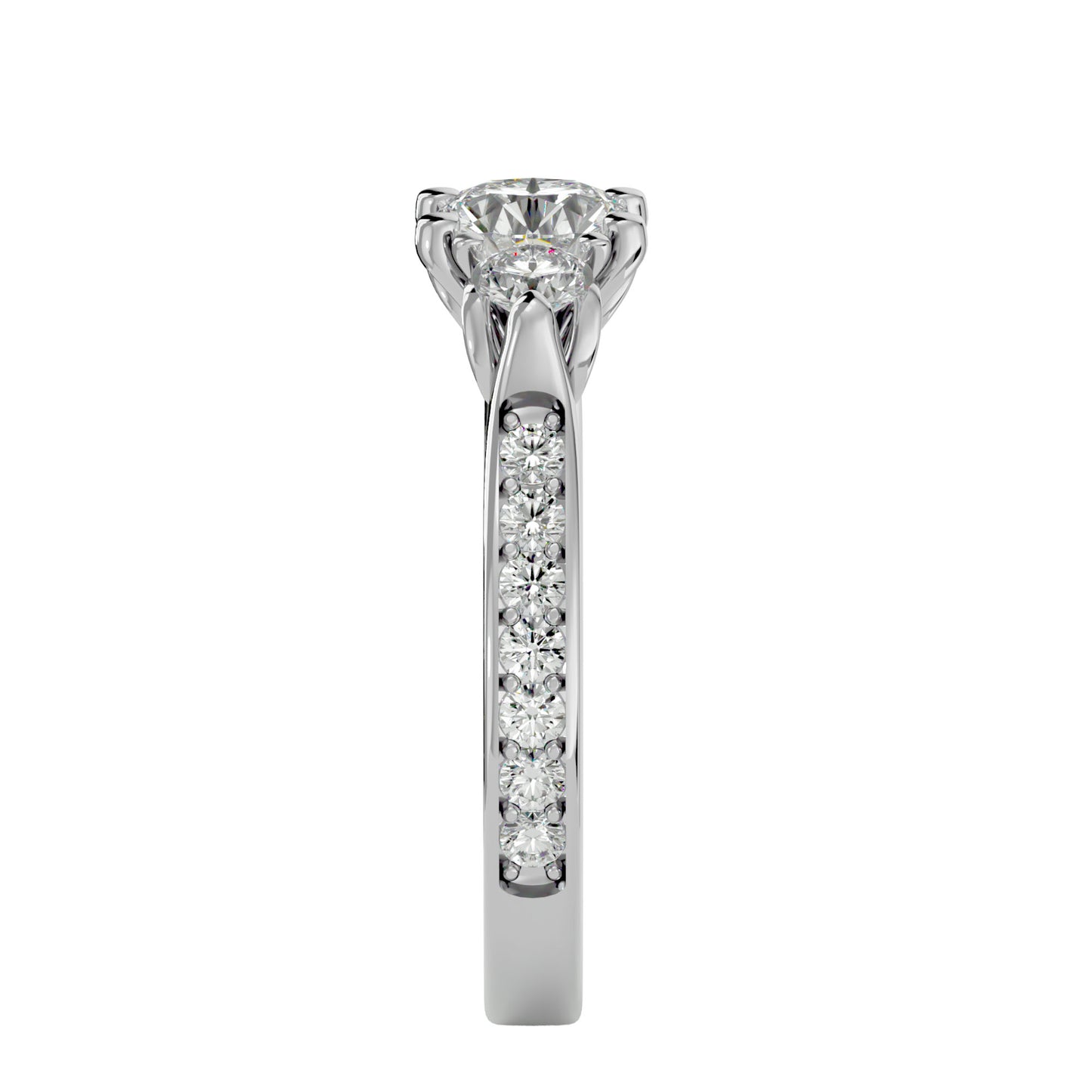 Bambi three stone diamond engagement ring
