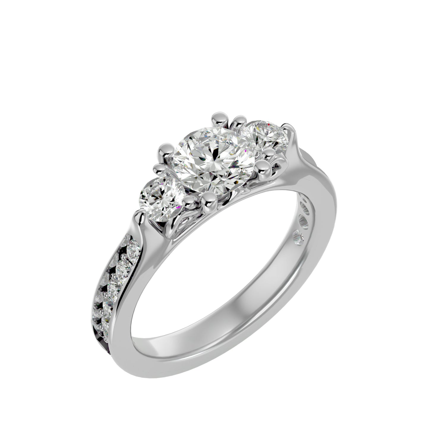 Bambi three stone diamond engagement ring