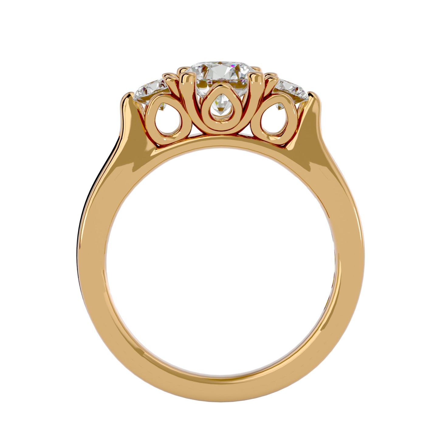 Bambi three stone diamond engagement ring