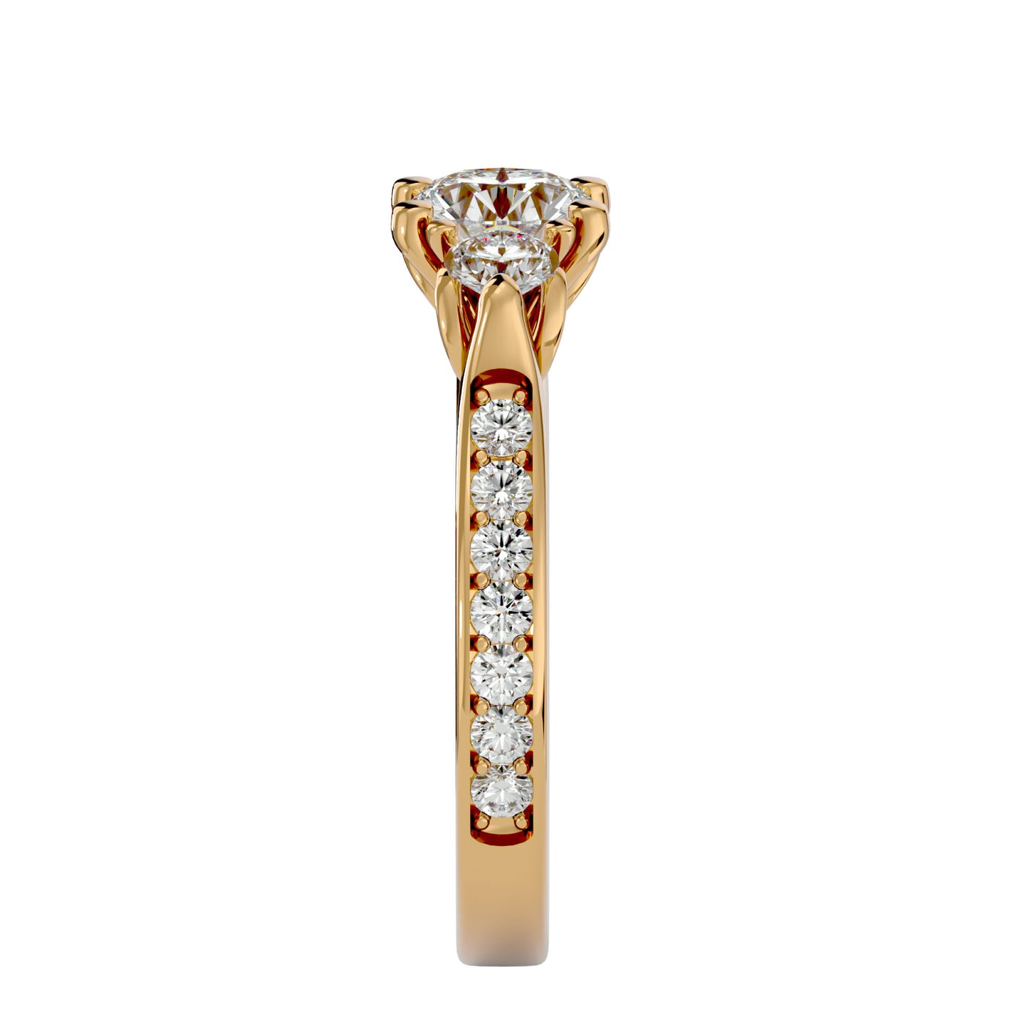 Bambi three stone diamond engagement ring