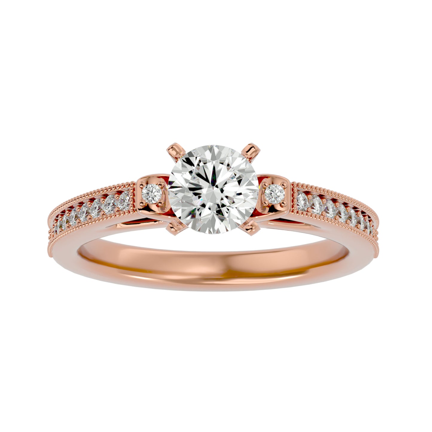 Dione side stone diamond engagement ring