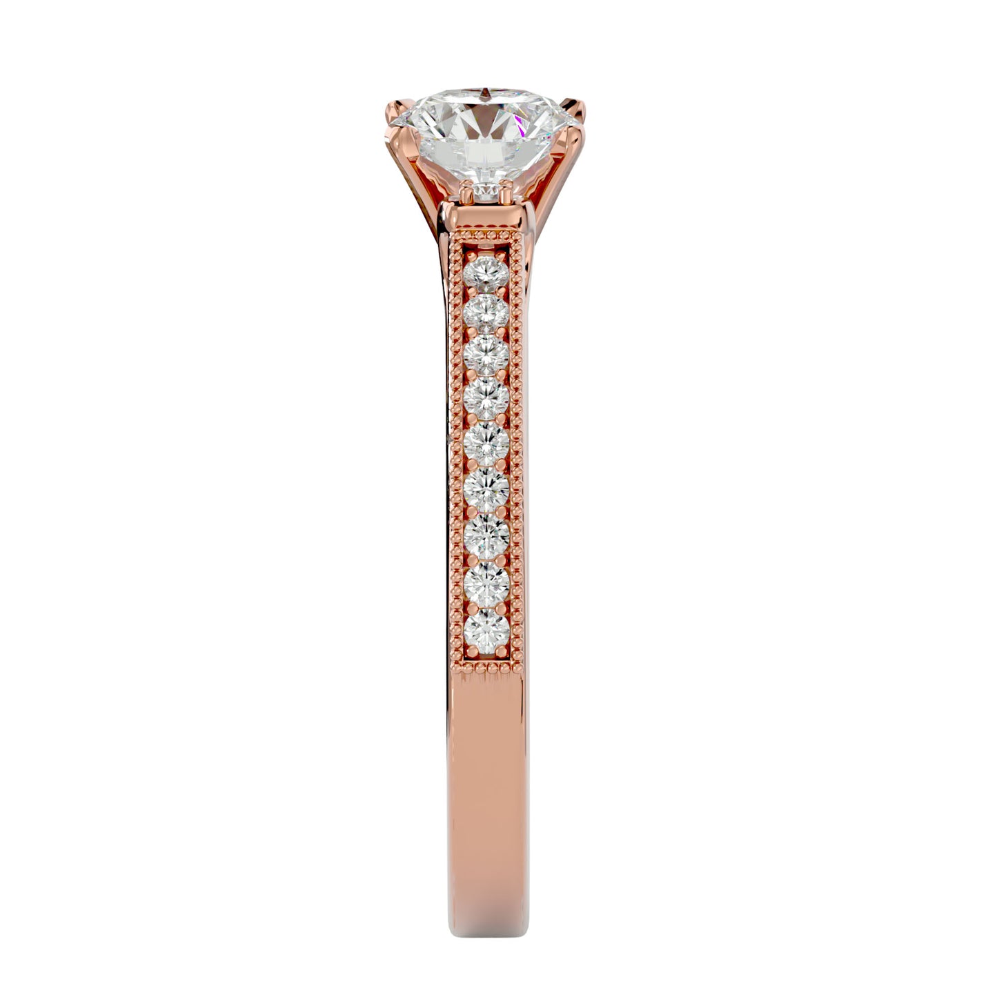 Dione side stone diamond engagement ring