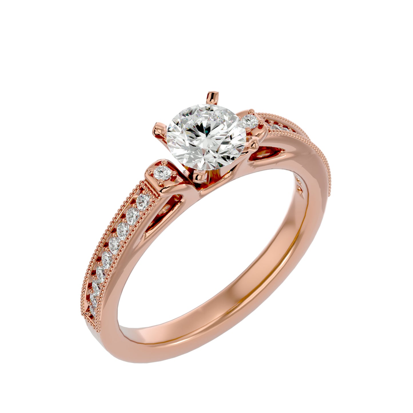 Dione side stone diamond engagement ring