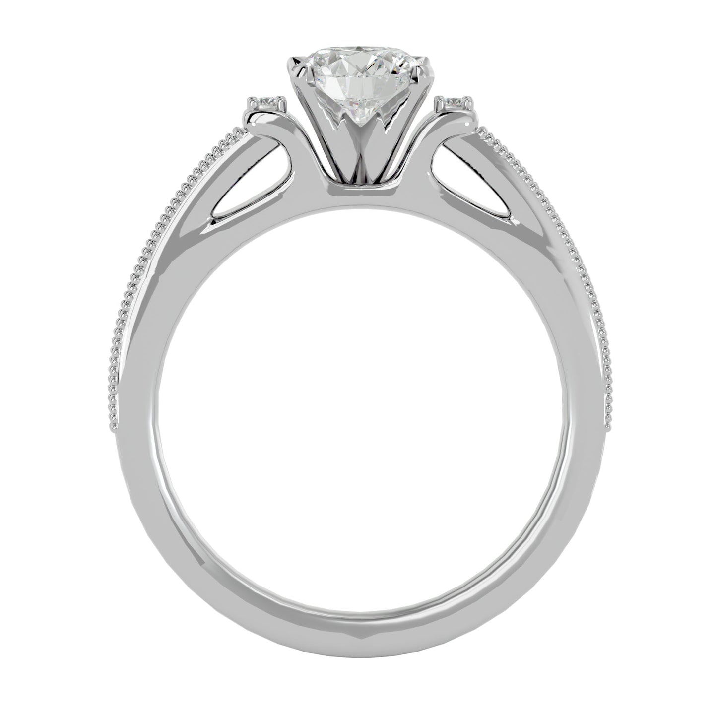 Dione side stone diamond engagement ring