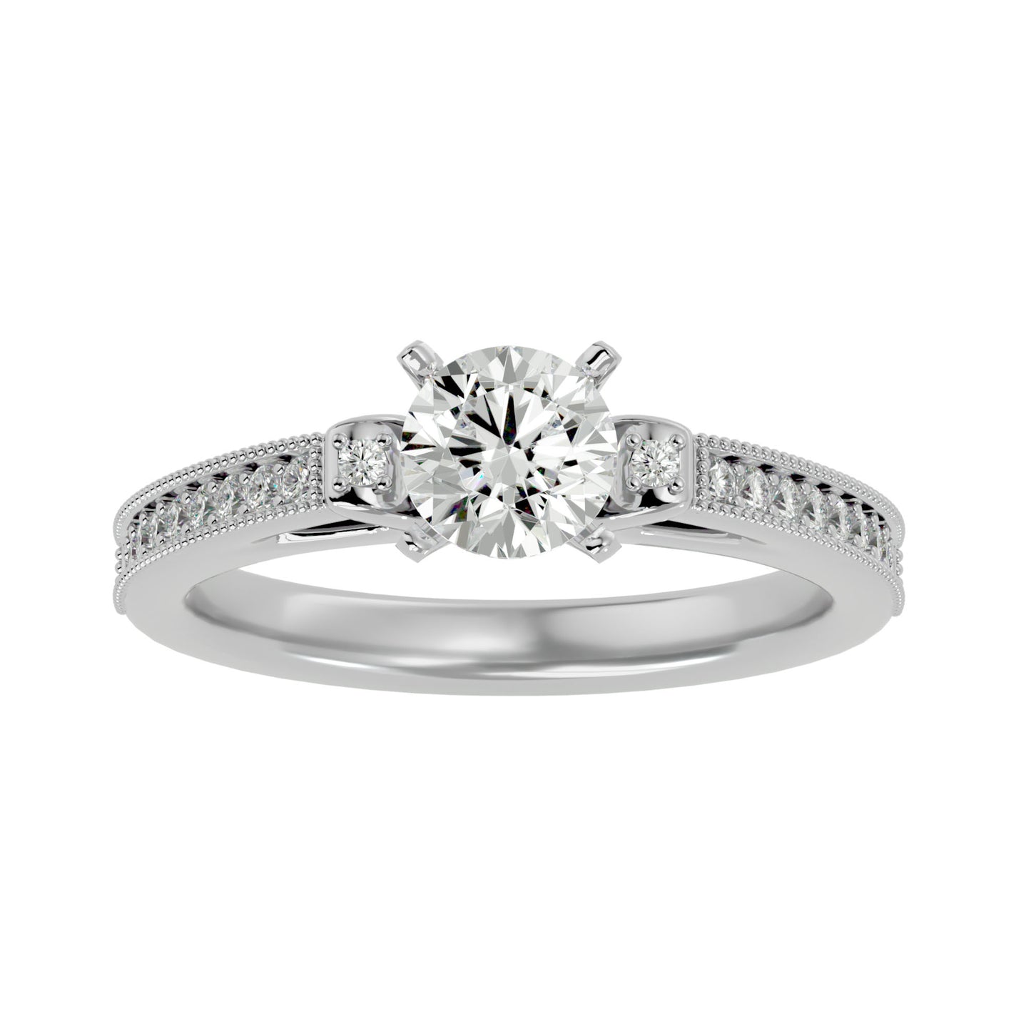 Dione side stone diamond engagement ring